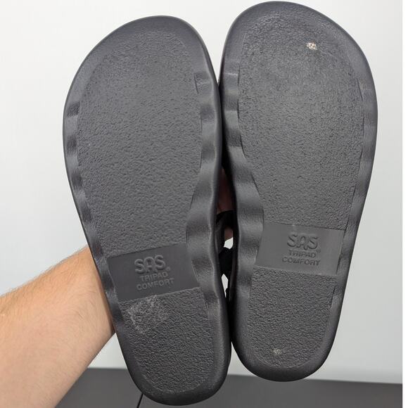 SAS Black Suede Leather Mary Jane Comfort Shoes Size 11 W Wide USA Tripad - Picture 7 of 9